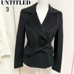 untitled アンタイトル Pコート ネイビー アウター ベルト付き