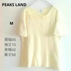 PEAKSLAND 綿100% M リブ編みクリーム色半袖トップス