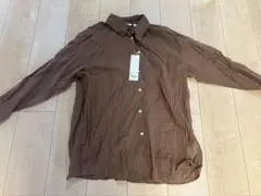 ストライプ ブラウン シャツ XL