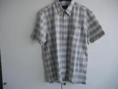 EX-CLuB RENOWN 半袖カッター 薄茶格子模様　　レナウン