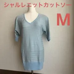 シャルレ ニットES015 ソフトブルー M サマーニット シルク混素材
