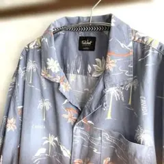 ForWest アロハシャツ グレー 2XL ブルーグレー　ゆるダボ