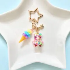 No.022 チョコスプレーくまちゃん　レジンキーホルダー