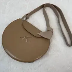 キタムラ　ショルダーバッグ　ベージュ　丸型