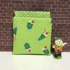 しゅわしゅわクリームソーダ♪ハンドメイド＊バネポーチ☆ミニポーチ♪お守りポーチ