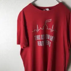 THIS IS HOW MY HEART BEATS Tシャツ レッド M 古着