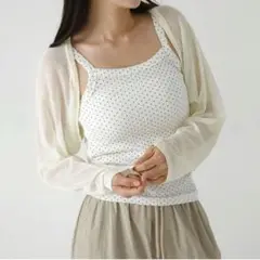 韓国 クロップドカーディガン