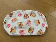 ハンドメイド　パンケーキとカップ柄ポーチ