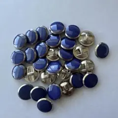 青い金属製ボタン 30個