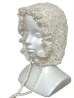 大人用ボンネット フリル付き ハンドメイド
