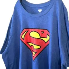スーパーマン SUPERMAN ロゴ Tシャツ 2XL ブルー 青 古着