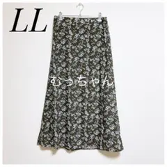 【新品】 しまむら yumi tal 花柄 スカート Aライン LL ブラウン