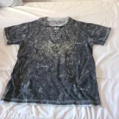グレー レースアップ Tシャツ