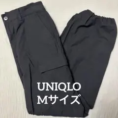 UNIQLOブラックカーゴパンツ ゴム裾 4ポケット
