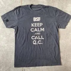 海外古着☆BSF KEEP CALM AND CALL Q.C. Tシャツ　Ｌ