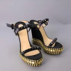 本物良品■クリスチャンルブタン■ウェッジソールサンダル/シューズ/靴/スタッズ