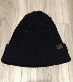 《クロッシー ダークネイビー ケーブル編み ニット帽 56~59cm》