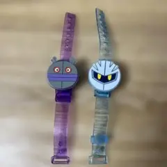 キャラクター腕時計 紫と青のクリアバンド