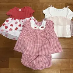 futatuta 赤、ピンク女の子　90cm 3点セット