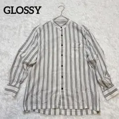 グロッシー / ノーカラーシャツ　カットソー　カジュアル　ゆるだぼ　トップス　L