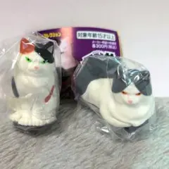 番猫ヌードルクリップ（ミケ猫のみぃ子&灰白猫のまるお）