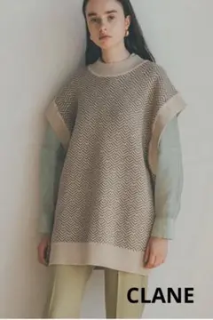 【新品】<CLANE(クラネ)> BACK SLIT KNIT VEST