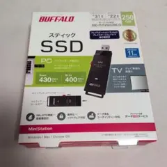 BUFFALO 外付けSSD USB3.2 Gen1 スティック型 250GB