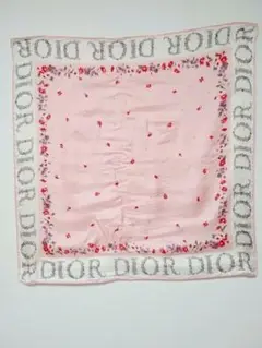 定番人気 Christian Dior スカーフ 大判 ピンク シルク