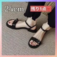 サンダル レディース アンクルストラップ ローヒール 歩きやすい ミュール