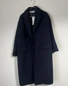 新品ZARA ネイビー チェスターコート Mサイズ