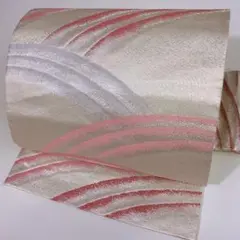【和】9693o 着物 九寸名古屋帯 銀糸 抽象文様