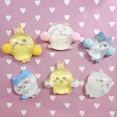 ちいかわ ハチワレ うさぎ デコレーションパーツ デコパーツ 6コセット
