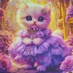⑥未使用　可愛い猫ちゃんパネル生地6枚です。