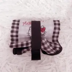 ハローキティ キティ エコバッグ バッグ ブラック 黒 ギンガム チェック