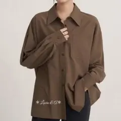 新品　スタンダードシャツ　ダークブラウン 上品 レディース GRL ZARA 秋