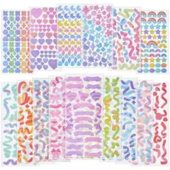15枚セット プラスチックステッカー かわいい ハート 手帳