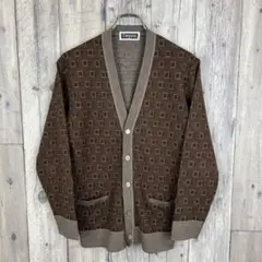 OLD TOKYO CROSS ヴィンテージ 板チョコ 柄 ニット カーディガン