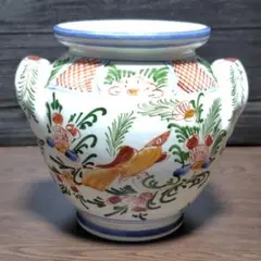 壺 花器 ギリシャ 花鳥絵柄 フラワーベース
