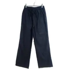 新品 カジュアルパンツ 麻混 ウエストゴム L 黒 涼しい シンプル 春夏