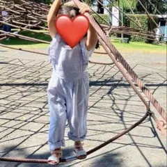 着画あり♡スラップスリップ♡肩フリル薄手サロペット110