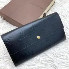 極美品✨ ルイヴィトン ポルトフォイユサラ マットブラック モノグラム ゴールド