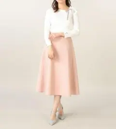 未使用 タグ付き◆36 レッセパッセ ふくれフレアースカート パウダーピンク