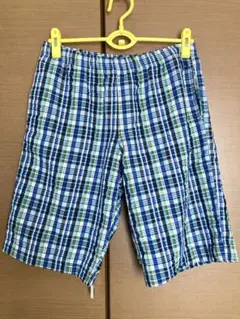 ハーフパンツ 【L】 青 チェック　綿100%　UNIQLO ユニクロ