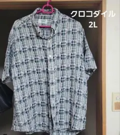 Crocodile チェック柄 半袖シャツ 2L
