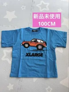 新品未使用　100CM XLARGE 車　OGゴリラ　イラスト Tシャツ 青