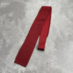 vintage basic design red knit necktie