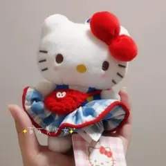 ハローキティ チェック柄ドレス ぬいぐるみ