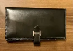極美品　エルメス　べアンスフレ　ボックスカーフ　ブラック　長財布　レザー
