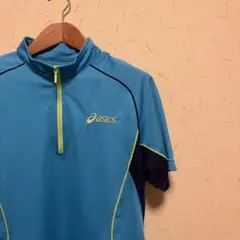 【アシックス】asics ハーフジップ半袖シャツ ランニングシャツ　Lサイズ