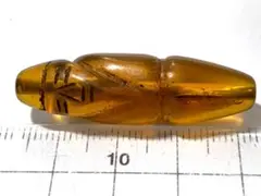 【天珠】　232 老琉璃人形天珠・茶